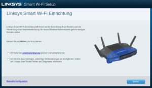 Abbildung 1: Das erste Einrichten des Linksys WRT3200ACM erfolgt über eine Weboberfläche.