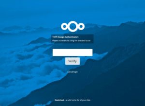Abbildung 1: Anmeldung in Nextcloud mit TOTP per Google Authentificator.