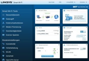 Abbildung 2: Die Weboberfläche des WRT3200ACM präsentiert sich übersichtlich und aufgeräumt.