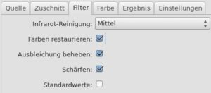 Abbildung 4: Vuescan bietet diverse Funktionen zum Verjüngen eines älteren oder beschädigten Dias an.