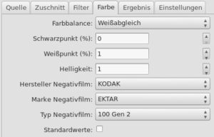 Abbildung 5: Bei der Aufnahme vergessene Farbfilter sowie die Grundfarbe des Negativmaterials korrigiert Vuescan automatisch.