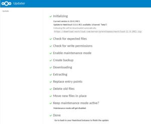 Abbildung 5: Der Updater erlaubt die Aktualisierung von Nextcloud im Browser.