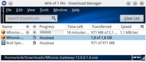 Abbildung 3: Der integrierte Download-Manager erlaubt einen detaillierten Überblick über laufende und abgeschlossene Downloads und bringt eine Suchfunktion mit.