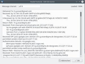 Abbildung 5: Wenn Sie die Funktion "Edit full source" der Header Tools Lite rufen, k&ouml;nnen Sie die gesamte Nachricht bearbeiten. 