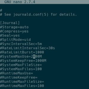 Abbildung 1: Das Systemd-Journal wächst unter Umständen recht schnell an. Damit die Platte nicht an die Grenze der Kapazität gelangt, begrenzen Sie die Größe der Journaldateien.