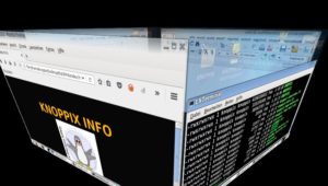 Abbildung 1: Mit Compiz ger&auml;t das Umschalten zwischen den virtuellen Desktops zum 3D-Ereignis. 