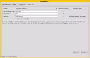 Abbildung 4: Der <span class="ui-element">Passwortsafe</span> erlaubt es, auf dem USB-Gerät Zugangsdaten geschützt abzulegen.