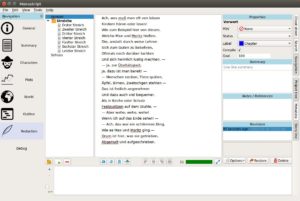 Abbildung 5: Auch Manuskript bietet nur einen rudiment&auml;ren Texteditor. 