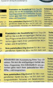 Abbildung 5: Von oben nach unten: Das Dokument nach dem Scannen. Mit der Funktion <span class="ui-element">Text hervorheben</span> zeigt der Editor die erkannten Wörter an. Den unter dem Bild hinterlegten Kauderwelsch zeigt dann ein externer PDF-Betrachter an.