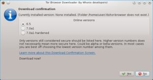 Abbildung 6: Das System der Whonix-Workstation l&auml;dt den Tor-Browser beim ersten Start aus dem Netz und installiert ihn automatisch. 