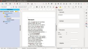 Abbildung 10: Organon hilft LibreOffice-Anwendern, einen Roman in Szenen zu unterteilen. 
