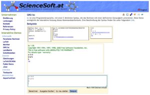Abbildung 4: Auf der ScienceSoft-Webseite finden Sie "bc" als Web-App.