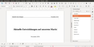 Abbildung 1: Über die "Seitenvorlagen" (zu erreichen über den Dialog "Formatvorlagen") entfernen Sie Kopf- und Fußzeile vom Deckblatt eines Dokuments.