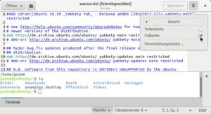 Abbildung 5: Nachdem Sie das Paket "gedit-plugins" installiert und die Erweiterung aktiviert haben, können Sie am unteren Rand von GEdit ein Terminalfenster einblenden.
