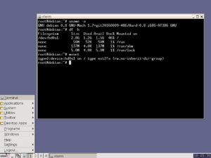Abbildung 7: Debian GNU/Hurd ist eine Portierung von Teilen der Debian-Linux-Distribution auf GNU/Hurd. 