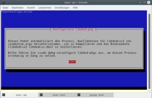 Abbildung 3: Wer unter Kubuntu Film-DVDs anschauen will, muss eine komplette Entwicklungsumgebung einspielen und darüber (automatisiert) eine Bibliothek aus den Programmquellen bauen lassen.