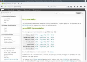 Abbildung 5: Für OpenSuse-Nutzer hält die Seite doc.opensuse.org nicht nur Handbücher bereit, sondern bietet auch Links zu weiteren Seiten.