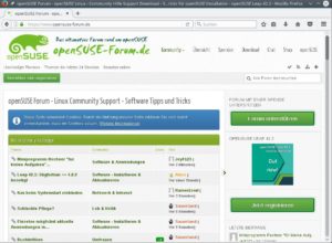 Abbildung 13: Für jede Distribution gibt es meist gleich mehrere Foren, hier die von Freiwilligen betreute Seite "OpenSuse-Forum.de".