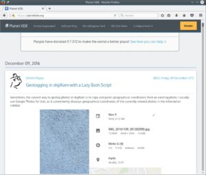 Abbildung 8: Der Planet KDE bündelt Blog-Beiträge zum Thema KDE. Je nach Planet kann es passieren, dass dort auch Texte in anderen Sprachen auftauchen.