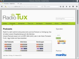 Abbildung 17: Radio Tux liefert seinen Podcast in besonders vielen Dateiformaten aus.