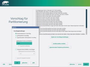 Abbildung 1: Bei den Einstellungen zur Partitionierung können Sie ein anderes Dateisystem (Ext4) auswählen.