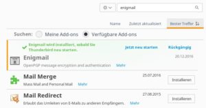 Abbildung 1: Enigmail ist eine Thunderbird-Erweiterungen, die Sie zuerst installieren m&uuml;ssen. 