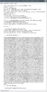 Abbildung 5: Diese Nachricht enth&auml;lt nichts Lesbares: Der Quellcode besteht nur aus einer "PGP-Nachricht" mit verschl&uuml;sseltem Inhalt. 