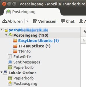 Abbildung 2: Der Filter funktioniert, und Thunderbird sortiert die Nachrichten der Mailingliste in den richtigen Ordner ein. 