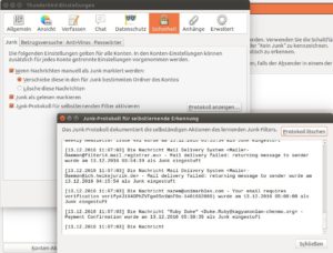 Abbildung 3: Thunderbird lernt dazu: &Uuml;ber die Programmeinstellungen betrachten Sie das dazugeh&ouml;rige Protokoll. 