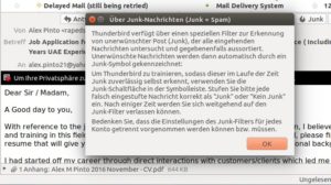 Abbildung 5: Den Spamfilter m&uuml;ssen Sie f&uuml;r jedes Konto trainieren. Ein Klick auf "Junk" bzw. "Kein Junk" reicht dazu aus. 