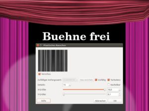 Abbildung 3: Mit dem Filter "Plastisches Rauschen" erzeugen Sie einen Vorhang-Effekt. Die Vorschau hilft beim Gestalten. 