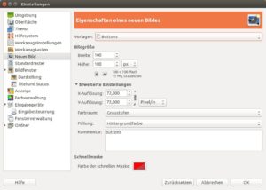 Abbildung 2: Eigene Vorlagen machen Sie &uuml;ber die Programmeinstellungen zum Standard f&uuml;r neue Bilder. 