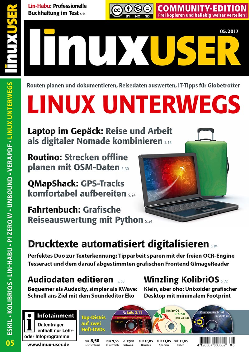 Heftcover LinuxUser Community Edition 05/2017