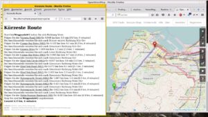 Abbildung 2: Die Software gibt die errechnete Route auf Wunsch als HTML-Seite aus, die Sie einfach im Browser aufrufen, um Daten und Karte zu kontrollieren.