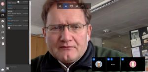 Abbildung 7: Eine Chat-und-Video-Session mit Jitsi, einem Open-Source-Client f&uuml;r Telefonie, Videokonferenzen und Screen-Sharing im Browser. 