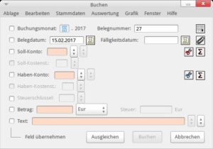 Abbildung 7: Buchungen tätigen Sie mit wenigen Klicks und Eingaben, wobei Sie Splittbuchungen auf mehrere Konten verteilen.