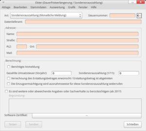 Abbildung 8: Die Software bereitet auf Wunsch die Daten für das Finanzamt auf und versendet sie.