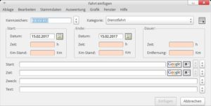 Abbildung 9: Das Fahrtenbuch greift auf Google Maps zurück, was erlaubt, über eine Karte die Adresse für eine Route zu suchen.