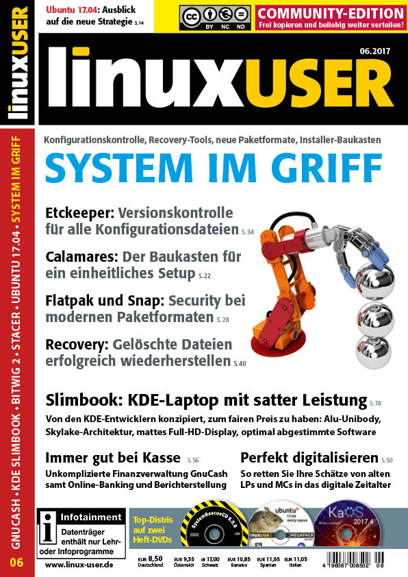 Heftcover LinuxUser Community Edition 06/2017