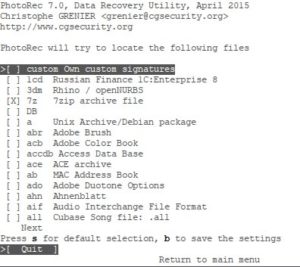 Abbildung 2: Photorec erkennt über 480 Dateitypen, wobei Sie nicht alle Formate auswählen sollten. So erhöhen Sie das Tempo beim Wiederherstellen und reduzieren die Anzahl der gefundenen Dateien.