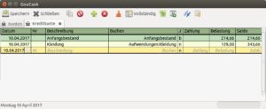 Abbildung 3: Sie erfassen Buchungen schnell und unkompliziert über eine Tabelle, in der Sie neben Datum und Betrag auch ein Gegenkonto angeben.