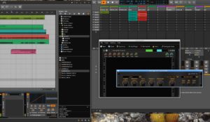 Abbildung 4: Der Gitarrenverst&auml;rker Guitarix funktioniert mit seiner eigenen LV2-Oberfl&auml;che problemlos in Carla. Das Signal verarbeiten Sie im Device-Panel von Studio&nbsp;2 nach Belieben weiter. 