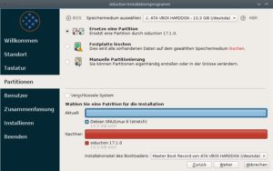 Abbildung 4: Die Option <span class="ui-element">Ersetze eine Partition</span> erlaubt das Installieren ohne &Auml;ndern des Typs oder der Gr&ouml;&szlig;e des Dateisystems. 