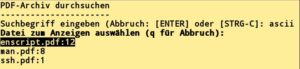 Abbildung 8: Nach der Eingabe des Begriffs startet direkt die Suche und liefert eine Auswahl der Treffer, so es welche gibt. 