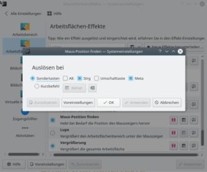 Abbildung 3: Die Tastenkombination zum Finden der Mauszeigerposition kann ge&auml;ndert werden. 