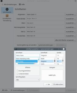 Abbildung 6: Auf Wunsch &auml;ndern Sie unter KDE systemweit die Schriften. 
