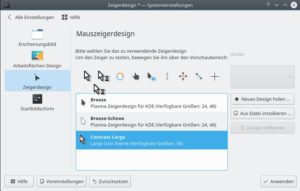 Abbildung 9: Der Mauszeiger hat einen Kontrastrahmen erhalten, der den Zeiger vergr&ouml;&szlig;ert und deutlich hervortreten l&auml;sst. 