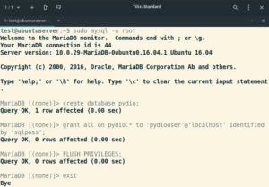 Abbildung 1: Die von Pydio ben&ouml;tigte Datenbank legen Sie per Hand im MySQL-Server an. 