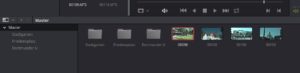 Abbildung 2: Die Software bietet zum Verwalten der Clips sogenannte Bins an, vergleichbar mit Verzeichnissen auf Ihrer Festplatte. 