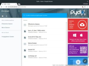 Abbildung 3: Die Cloud-Software Pydio punktet mit einer eing&auml;ngigen und modernen Oberfl&auml;che. 